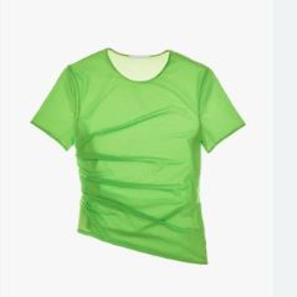 Helmut Lang Green Reversible Short Sleeve T-Shirt Lawn Neon Green XS L NWT 245 - Picture 2 of 12